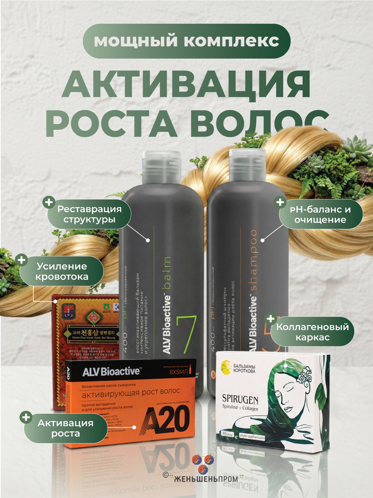 Первый слайд карточки набора для ухода за волосами
